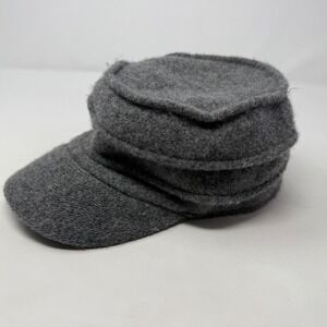 Scala Collezione Grey 100% Boiled Wool Newsboy Hat Floral Accent CBDF18FS4-GREY